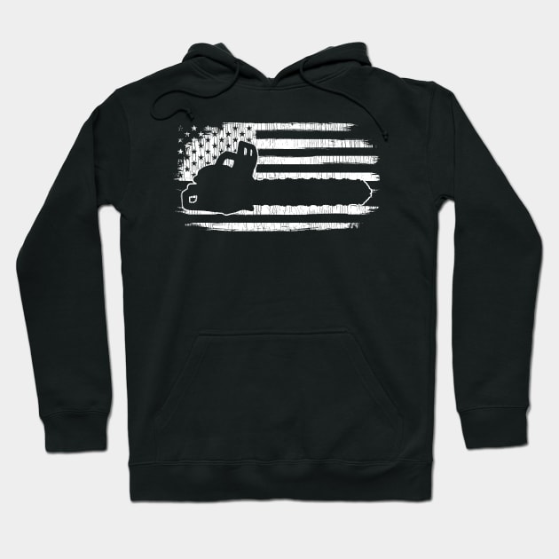 Chainsaw American Flag Arborist Hoodie by KAWAIITEE